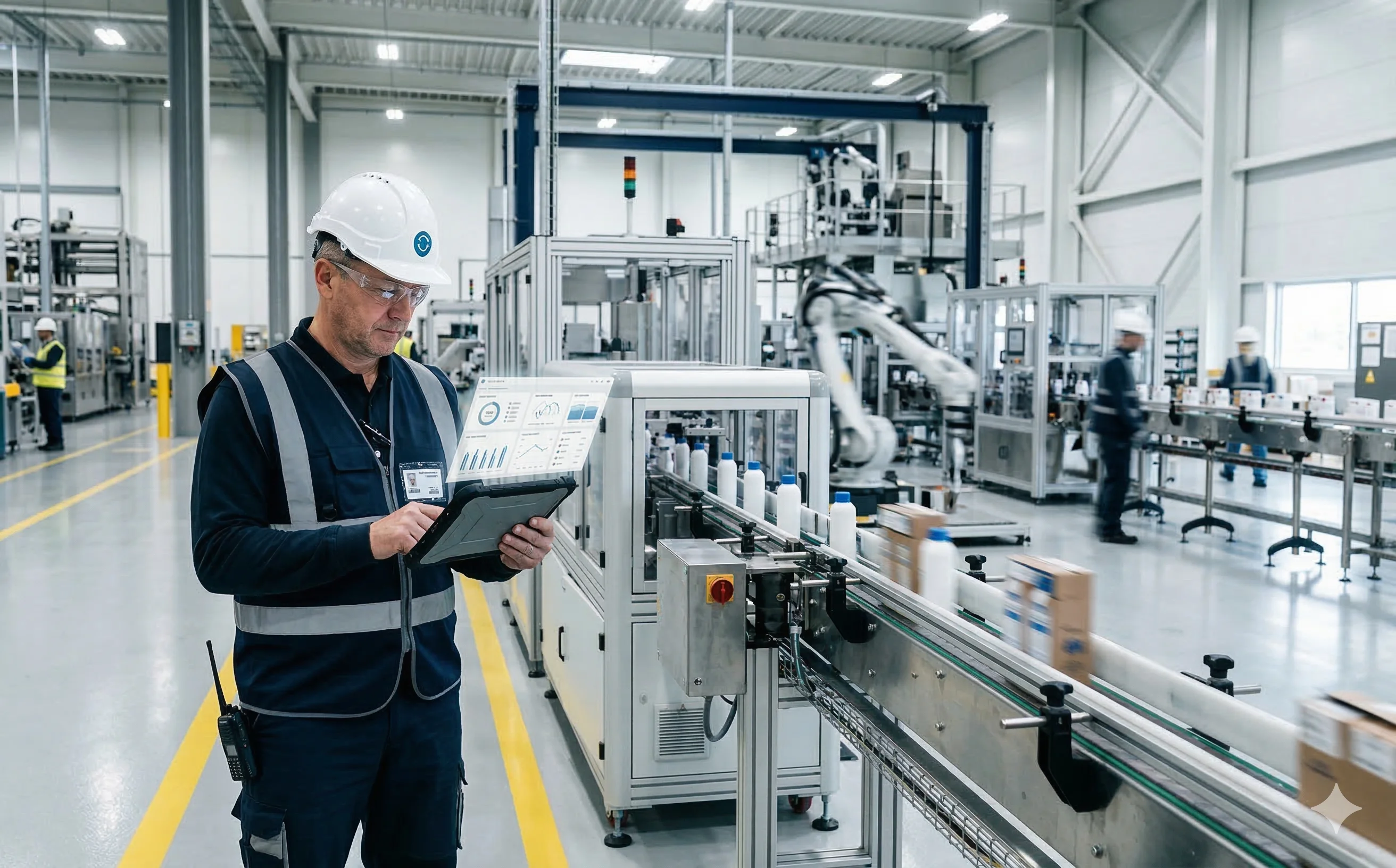 Factory Worker with Tablet
